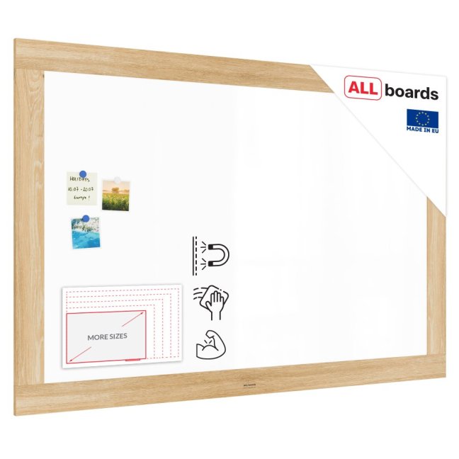 Magnetická tabule PREMIUM 150x100 cm v rámu v barvě dubu