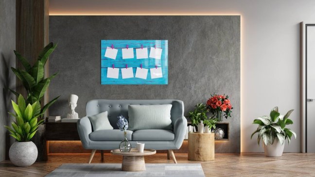 Skleněná magnetická tabule- dekorativní obraz POZNÁMKY PLÁNOVAČ 60x40 cm