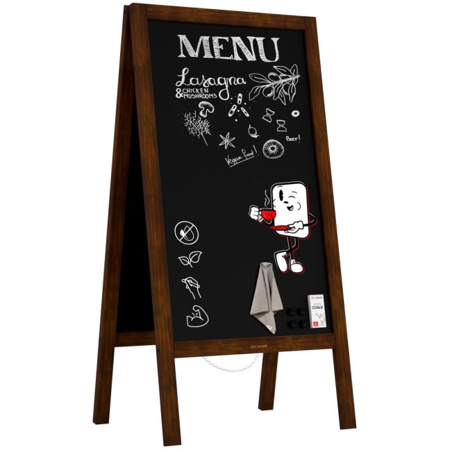 Magnetický křídový reklamní stojan voděodolný 100 × 49,5 cm KLASICKÁ HNĚDÁ