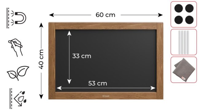 Magnetická tabuľa 60x40 ALLboards NATURAL VODEODOLNÁ