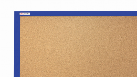 Korková nástěnka v barevném dřevěném rámu 120x90 cm – Granátově modrá