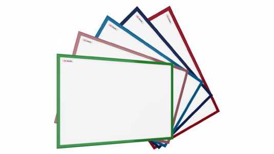 Biela magnetická tabuľa v farebnom drevenom ráme 90x60 cm - Zelená