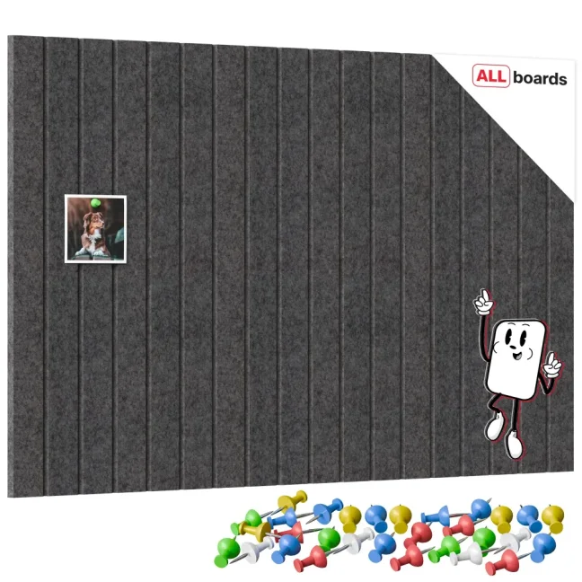 Filcové panely na zeď 90×60 cm tmavě šedé