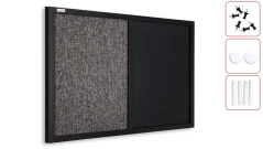Tabuľa COMBI čierna magnetická a textilná tabuľa 60x40 cm v drevenom lakovanom ráme