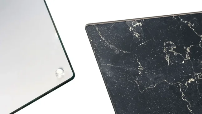 Sklenená kuchynská doska MRAMOR ČIERNÁ 60x52cm - doska na krájanie - ochranná doska