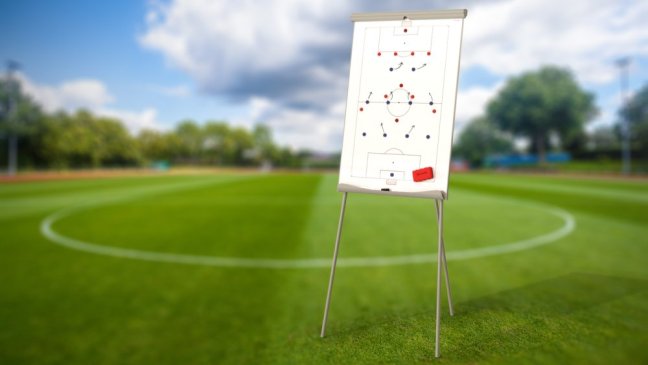 Taktická tabule flipchart FOTBAL 100x70 cm – magnetická bílá tréninková tabule