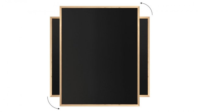 Černá křídová tabule 100x80 cm, dřevěný rám, ECO
