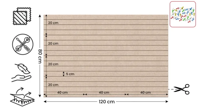 Filcové panely na stenu 120×80 cm camel